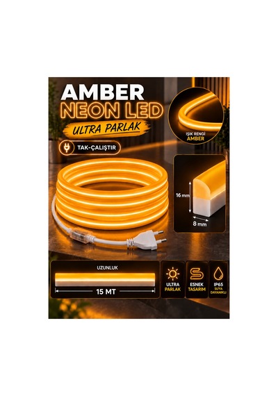 30 Metre 220v Amber Neon Led 8x16 Mm Ultra Parlak Ip65 Suya Dayanıklı Fişli Tak Çalıştır Montaj Aparatları Dahil Iç Dış Mekan Bahçe Cephe Aydınlatma Sarı - 939335037 Sarı 30 Metre 220v Amber Neon Led 8x16 Mm Ultra Parlak Ip65 Suya Dayanıklı Fişli Tak Çalıştır Montaj Aparatları Dahil Iç Dış Mekan Bahçe Cephe Aydınlatma Sarı - 939335037 Sarı