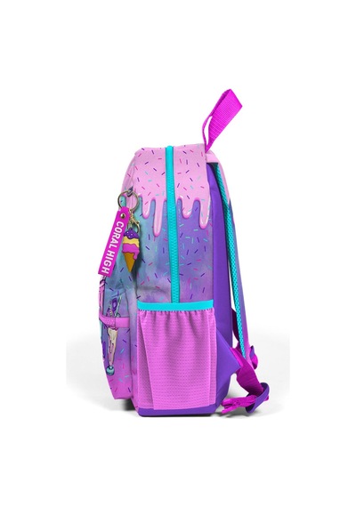 Minik Yuva Sırt Çantası Pembe Mor Milkshake Dondurma Desenli İki Bölmeli 23549