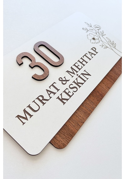 Kişiye Özel Kapı Numarası Ve İsimlik Şık Daire Kapı Tabelası 26 Cm 15 Cm