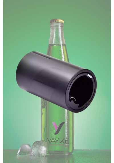 Yayke Silindir Şeklinde Plastik Şişe Açacağı Otomatik Siyah