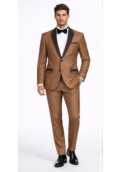 Fabio Cassel Erkek Damatlık Slim Fit Takım Elbise Kahverengi