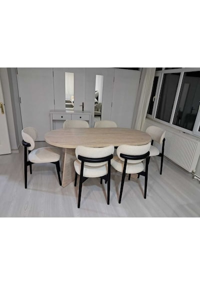 Bohem Oval Salon Yemek Masası Gerçek Satıcı 'doğukanhome'dir Dikkat Ediniz Beyaz