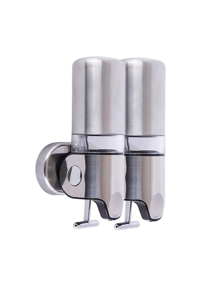 İkili Sıvı Sabunluk Şampuanlık 450 Ml x 2 Mat Paslanmaz Çelik