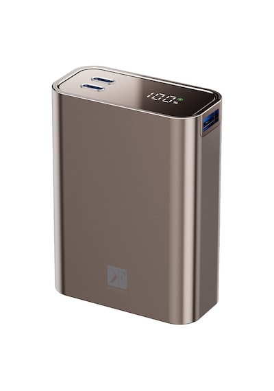 Pw501 20.000 Mah Dijital Göstergeli 2 Adet 45w Type-c Ve 22.5w Usb Çıkışlı Şarj Pd Hızlı Şarj Powerbank - Titanyum Açık Gri