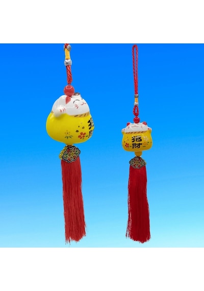 Feng Shui Maneki Neko Şans Kedisi Sarı No.2