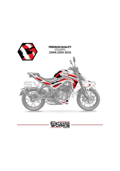 Cfmoto Nk250 Kaplama Sticker Air Brush Motor Kaplama Modeli Hazır Kit 2024-2025 Model Uyumlu Kırmızı