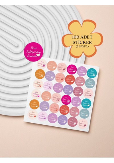 100 Adet Teşekkür Ederiz Stickers Paketleme Kargo Çıkartma Pyt0k