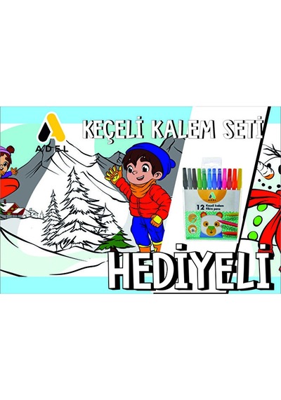 30x120 Boyama Rulosu Yaman Kar Tatili + Adel 12'li Keçeli Boya Ka