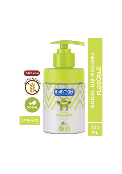 Doğal Aromasız 6 Yaş Ve Üzeri Florürlü Diş Macunu Pompalı 200 Ml Temel Bakım