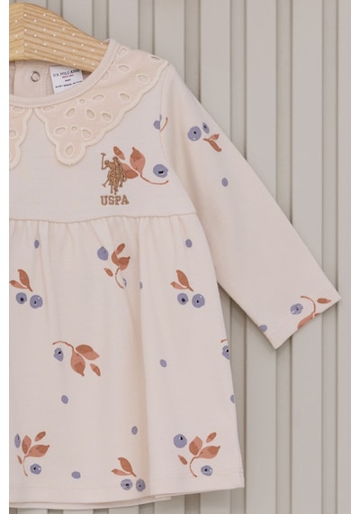 U.S. Polo Assn.  Kız Bebek Krem Elbise Krem