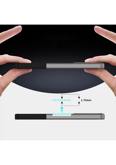 Samsung Galaxy Uyumlu A25 Kılıf Magsafe Şarj Kartlıklı Mıknatıslı Duble 1.7mm Kapak Kart Bölmeli Lacivert S