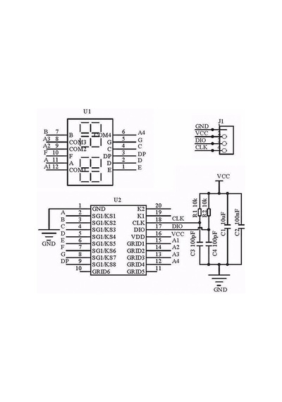 Tm1637 Lcd Ekran Modülü 4 Dijit 7 Segment