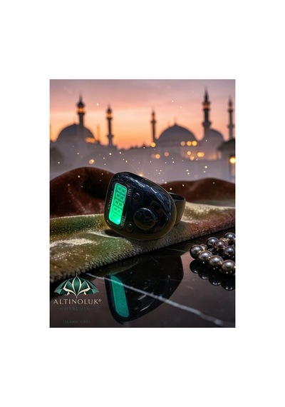 Ahşap Desenli Mini Led Li Zikirmatik Dijital Tesbih Sayacı Siyah Çok Renkli