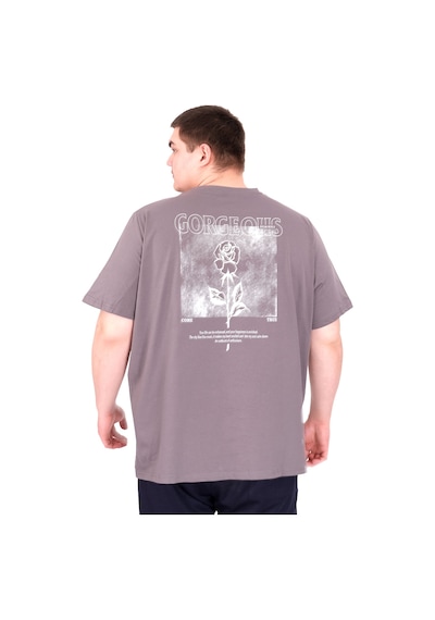 Mode Xl Büyük Beden Erkek T-shirt Bisiklet Yaka Gorgeous U25022 Füme Füme