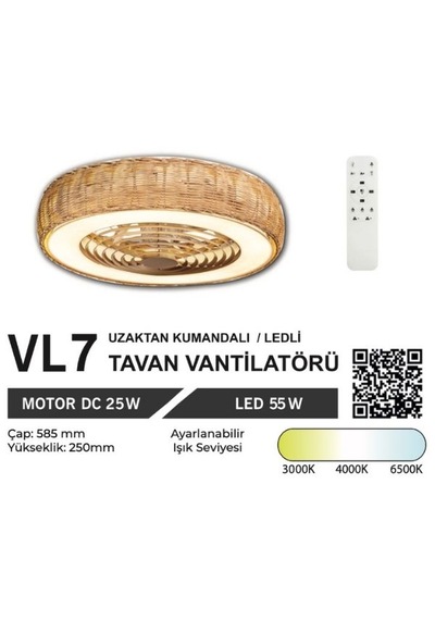 Orbus Vl7 Uzaktan Kumandalı Tavan Vantilatörü
