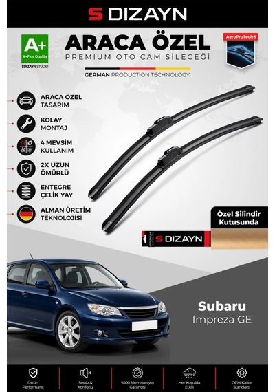 S-dizayn Subaru Impreza Ge Ön Cam Silecek Seti 2007-2011 Premium Araca Özel 60-40 Cm A+ Kalite Aocs-