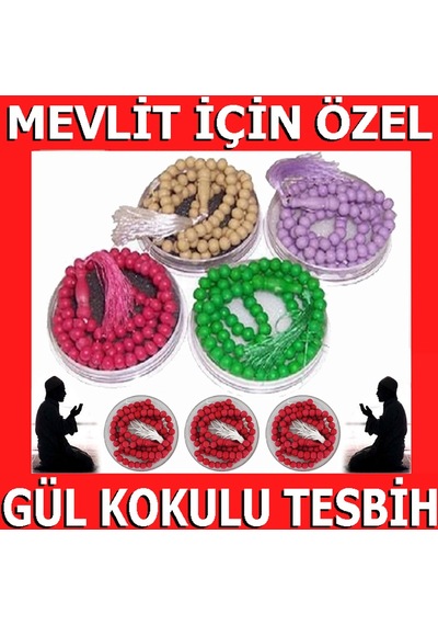 60 Adet Gül Kokulu Kutulu Tesbih Bebek Mevlüt Tespih