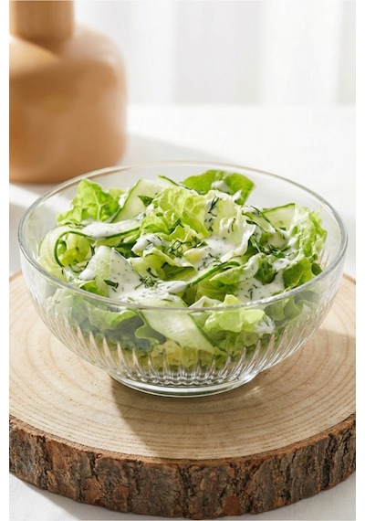Lav Tokyo Cam Salata Kasesi 2'li Orta Boy 880 ml Yuvarlak (Sunum Kasesi , Hazırlık Kasesi)