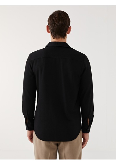 Lcw Vision Siyah Slim Fit Uzun Kollu Erkek Gömlek