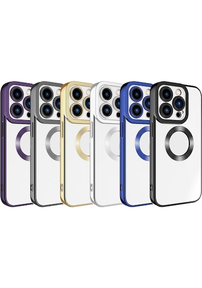 Apple Uyumlu iPhone 15 Pro Kılıf Kamera Korumalı Logo Gösteren Omega