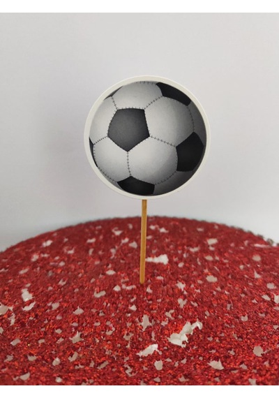 30 Adet Dekoratif Karton Futbol Topu Şeklinde Pasta Kürdanı 6,5 Cm