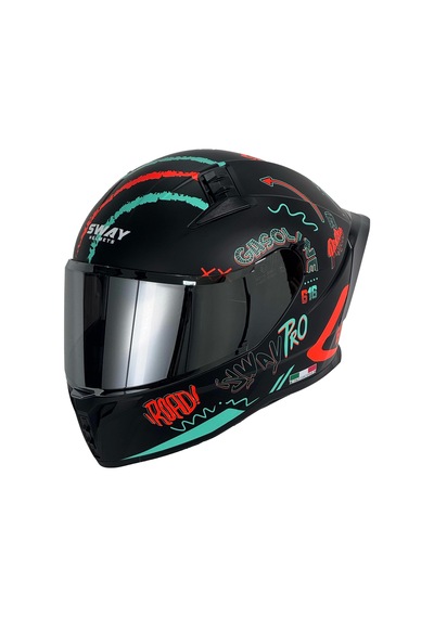 Sway SW 869 Hero Full Face Kask Siyah Sarı