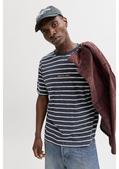 Jack & Jones Jornorrebro Strıpe Tee Ss Cn Ln Lacivert