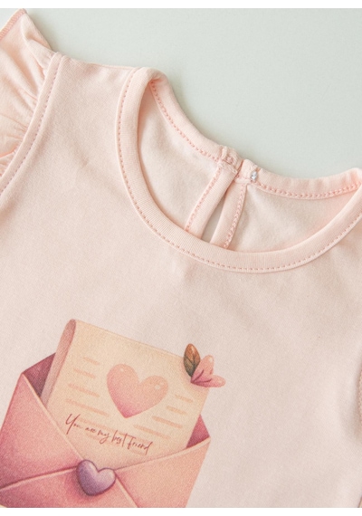 Organik Mellow 2'li T-shirt Beyaz Pembe Beyaz - Pembe