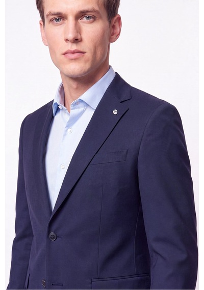 Efor Slim Fit Mono Yaka Esnek Yünlü Lacivert Takım Elbise Tk 2026