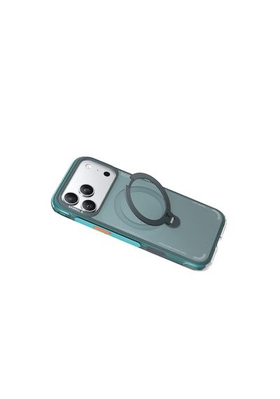 Torras Apple iPhone Uyumlu 17 Pro O Stand Q3 Spin Air Serisi Magsafe Kılıf - Lacivert Turkuaz