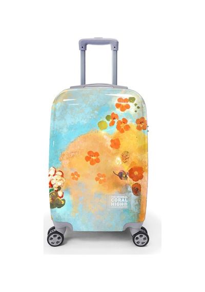 Coral High Renkli Desenli Kabin Boy Valiz 50cm 16537 Sarı