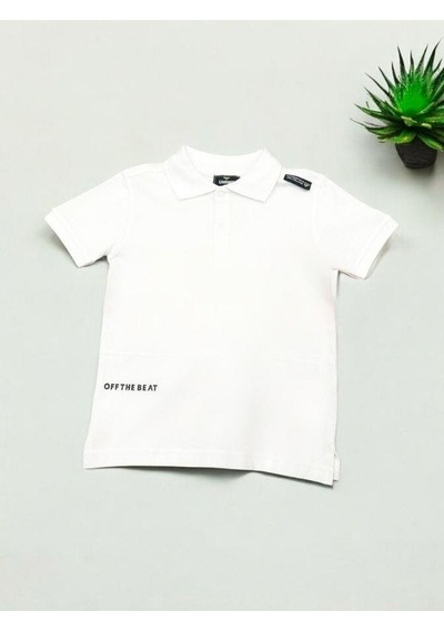 Carinos Erkek Çocuk Basic Yaka Detaylı T-shirt-14557 Beyaz