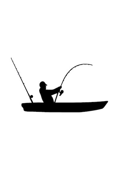 Balık Avlayan Adam Stickeri 17Cm