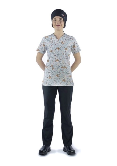 Zarf Yaka Desenli Üst - 3705 Doctor Ayıcık