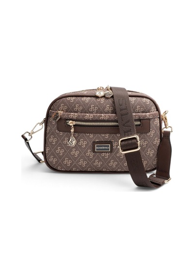 Silver & Polo Silver Polo Kahve - Kahve Monogram Kadın Çapraz Çanta Sp1297