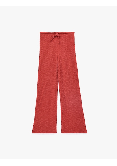 Koton Koton X Melis Ağazat - Bürümcük Kumaş Beli Bağcıklı Düz Bol Paça Pantolon Turuncu 6sak40123ek Koton Koton X Melis Ağazat - Bürümcük Kumaş Beli Bağcıklı Düz Bol Paça Pantolon Turuncu 6sak40123ek