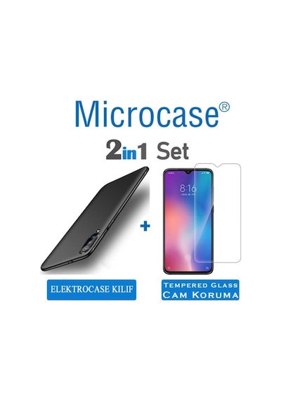 Xiaomi Mi 9 Elektrocase Serisi Silikon Kilif + Cam (Seç) 332856413 - Seçenek / Cam Koruma-Tempered Glass Istemiyorum