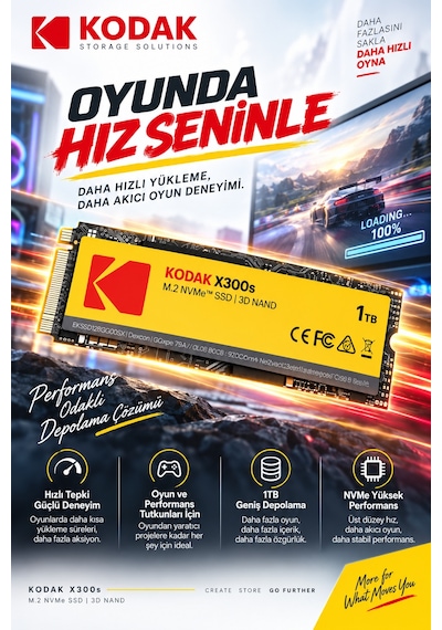 X300s 1tb M.2 Nvme Pcıe Gen3x4 2280 Ssd 2500 Mb/s Okuma 2000 Mb/s Yazma Hızlı Ssd