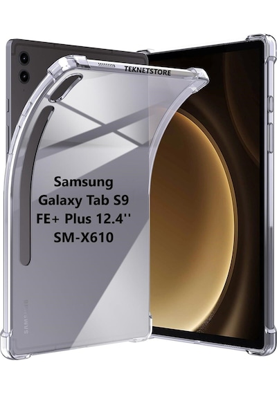 Samsung Galaxy Tab S9 Fe+ Plus 12.4 Inç Tablet Uyumlu Silikon Kılıf Şeffaf Köşe Korumalı Sm-x610 Kılıf