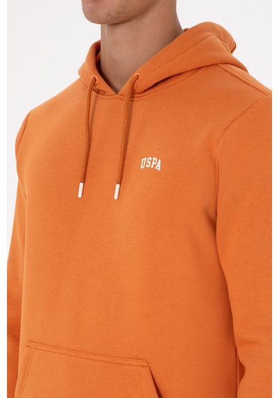 U.S. Polo Assn. Erkek Regular Fit Kapüşonlu Şardonlu Bakır Basic Sweatshirt 50315582-VR182
