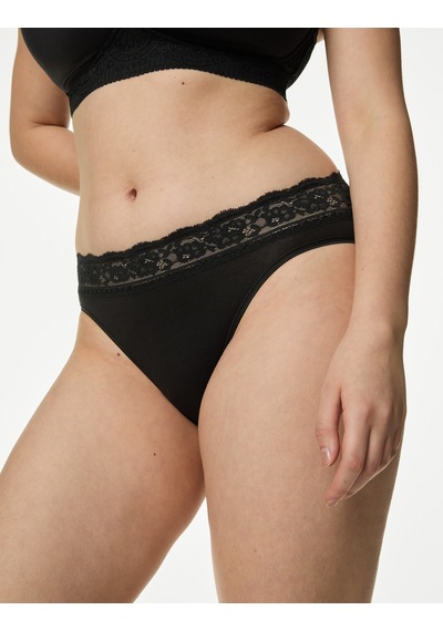 Marks & Spencer 5'li Dantel Detaylı High Leg Külot Seti T61005022L Siyah