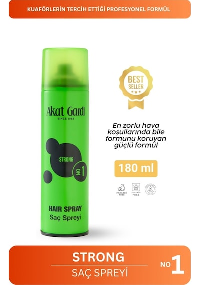Akat Gardi Saç Spreyi Strong No:1 Yeşil 180 Ml