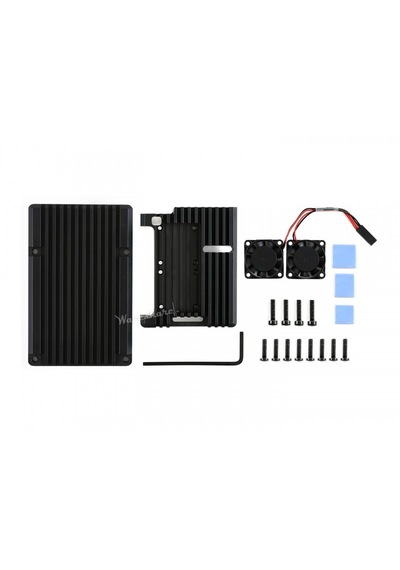 Raspberry Pi 4 İçin Alüminyum Kasa Ve Dual Soğutma Fanı - 16932