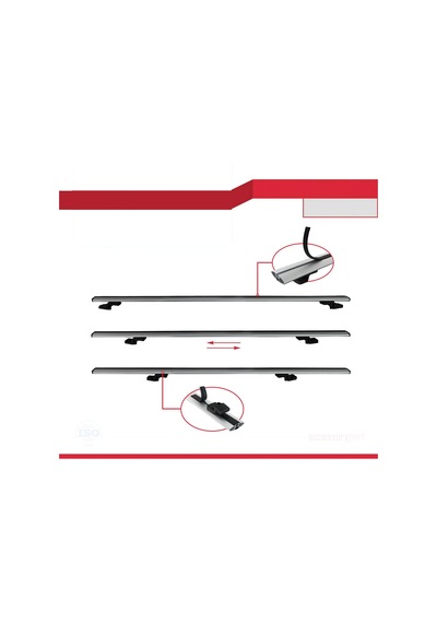 Ara Atkı Tavan Barı Basic Model 140cm Gri 2 Adet