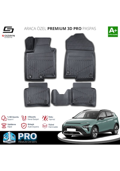 S-dizayn Hyundai Bayon 3d Pro Havuzlu Paspas 2021 Üzeri A+ Kalite