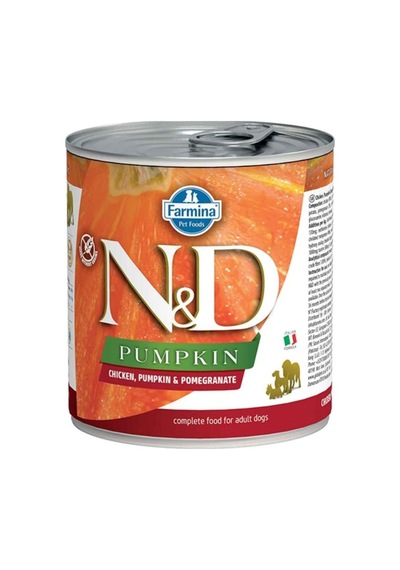N&D Tahılsız Tavuklu Bal Kabaklı & Narlı Konserve Yetişkin Köpek Maması 285 G