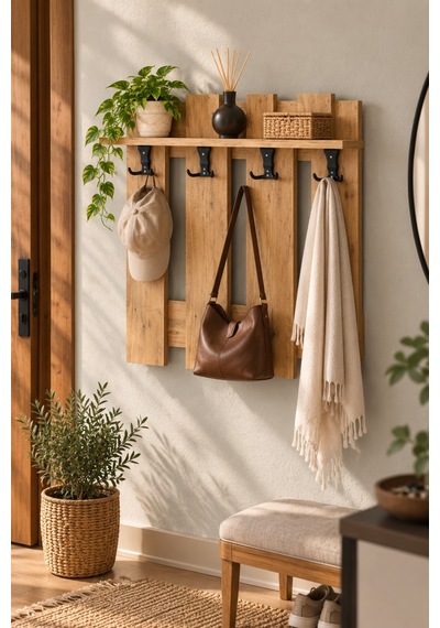 Sulorahome Country Duvar Askılığı Kahverengi 60 Cm