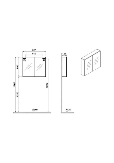 VitrA Basis Dolaplı Ayna 80 Cm 66902 Krom