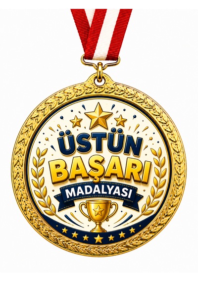 Üstün Başarı Madalyası - Dijital Baskılı 1. Kalite Madalya Altın