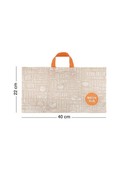Tatlı Poşeti Kulplu 500 Gr 40X22Cm - 50 Adet